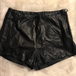 Black Leather Shorts